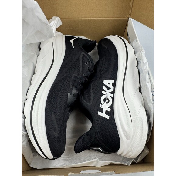 Hoka One One Clifton 9D Sneakers Running, Walking Black Mesh 1162030 BWHT - Picture 16 of 16